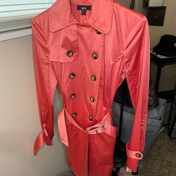 Coral Trench Coat - Picture 1 of 7